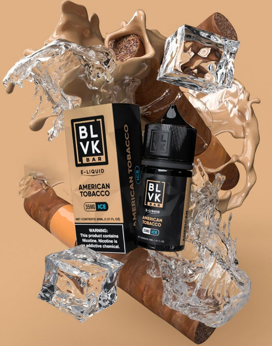 BLVK BAR E-LIQUID| AMERICAN TOBACCO ICE | 35MG / 50MG 30 ML