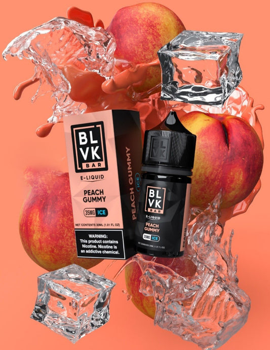 BLVK BAR E-LIQUID| PEACH GUMMY ICE | 35MG / 50MG 30 ML