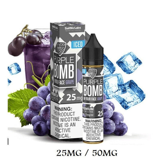 VGod SaltNic | 30ML Vape Juice | ICED Purple Bomb | 25MG,50MG